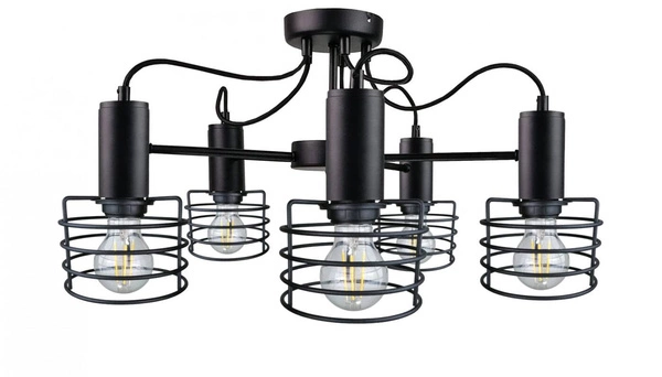 Lampa sufitowa 5xE27 RUNE BLACK