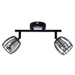 ZONK LAMPA SUFITOWA LISTWA 2X3W LED GU10 CZARNY MATOWY+SATYNA NIKIEL