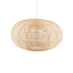 Lampa wisząca RATTAN L śr. 79cm E27 | naturalne drewno/biały 11155