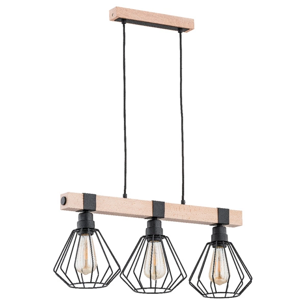 Lampa wisząca ALFA FIBIA DREWNIANA 3xE27 20cm | 61034