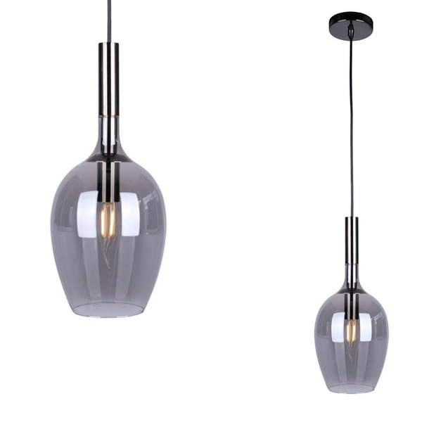 Lampa wisząca LUGANO, czarny/chrom/dymiony, 1x40W E14, ML8813