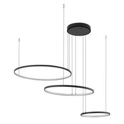 Lampa wisząca CIRCOLO LED szer. 125cm 45W barwa ciepła 3000K | czarny 