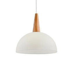 Lampa wisząca zwis ANJA drewno/perłowy śr. 30cm