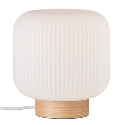 Lampa stołowa MILFORD E27 40W Szkło | Naturalny