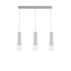 Lampa wisząca, listwa Manacor 3, biały/transparentny, 3x50W GU10