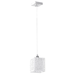 Lampa Wisząca Anika 1xE27 Max.60W Chromowany Metal/Przezroczysty Kabel PCV/Białe Szkło 8161128