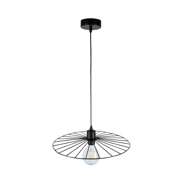 Lampa wisząca Antonella 1xE27 Max.60W Czarny kabel metalowy/czarna tkanina 189249104