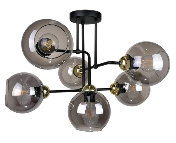 Lampa sufitowa 6xE27 COSMO BLACK/GOLD