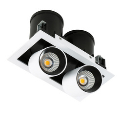 Oprawa wpuszczana Mercanta Double śr. 6cm 24W 2xLED neutralna biel 4000K | czarny/biały