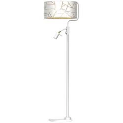 Lampa podłogowa ZIGGY WHITE, MLP7571, biały/złoty, 1x60W E27 + 1x8W mini GU10