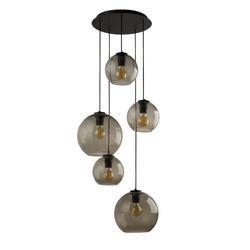 Lampa wisząca VETRO V wys. 120cm 5xE27 | czarny 7642