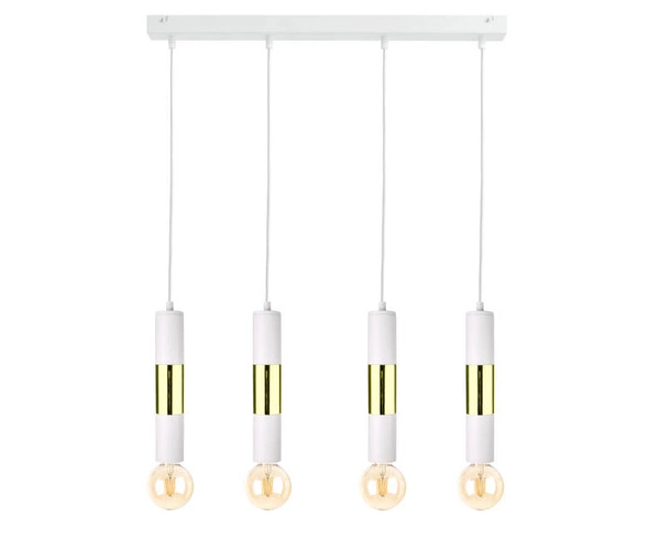 Lampa wisząca 4xE27 MAGNUM BULB WHITE/GOLD