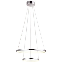 Nowoczesna lampa wisząca LUNE 50 LED PODWÓJNA chrom 40W barwa neutralna 4000K 32-64769