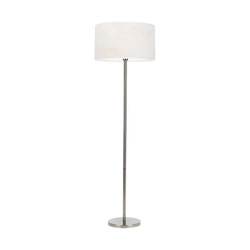 Lampa podłogowa Velvetta 1xE27 Max.60W Satin Metal/Przezroczysty Kabel PCV/Kremowy Aksamitny Klosz 6636027