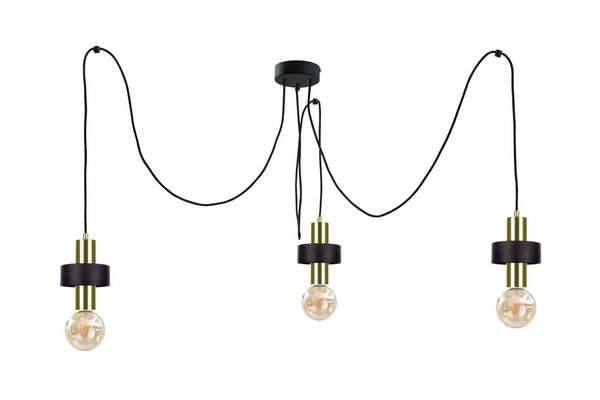 Lampa wisząca 3xE27 UNICA BLACK/GOLD