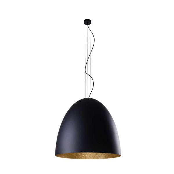 Lampa wisząca tuba nad stół EGG XL czarny/złoty śr. 75cm 9026