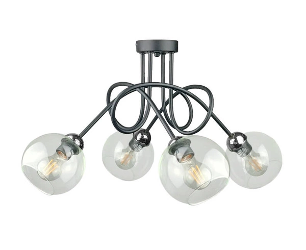 Lampa sufitowa 4xE27 EVIE BLACK/SILVER