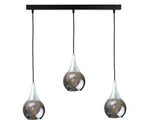 Lampa wisząca 3xE27 LACRIMA SMOKY/SILVER