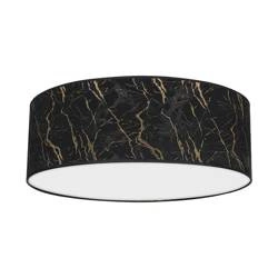 Stylowy plafon do salonu SENSO Black/Gold Ø50 cm 3xE27 | czarny złoty