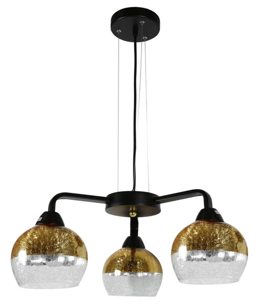 Lampa wisząca CROMINA 33-57259 czarno-złota 3x60W E27