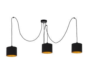 Lampa wisząca 3xE27 FLOW BLACK LONG