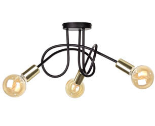 Lampa sufitowa 3xE27 RUMBA BLACK/GOLD