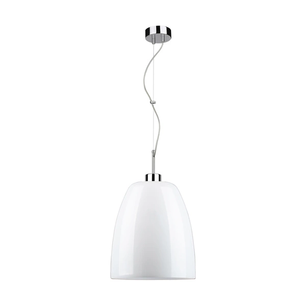 Lampa wisząca Campana 1xE27 maks. 60W chromowany metal/przezroczysty kabel PVC/białe szkło 9844028