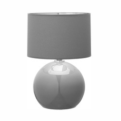 Lampa nocna do sypialni PALLA GRAY/SILVER śr. 36cm E27 | szary