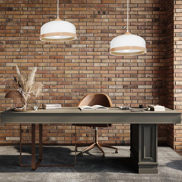 Lampa wisząca nowoczesna zwis STUDIO biały śr. 32cm