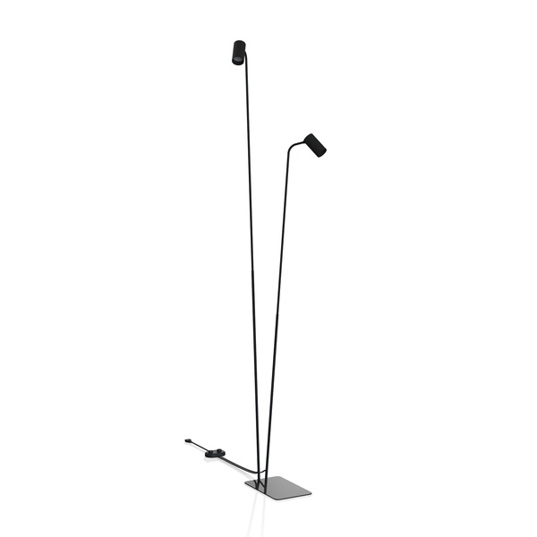 Lampa podłogowa podwójna MONO 120cm 2xGU10 | czarny 7708