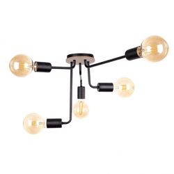 Lampa sufitowa 5xE27 NIXON WOOD BLACK