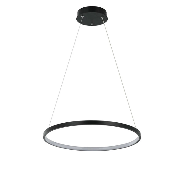 Lampa wisząca RING, mała, czarna, 24W LED, barwa ciepła 3000K