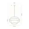 Lampa Wisząca Amar 1xE27 Max.60W Czarny Metal/Przezroczysty Kabel PCV/Abażur z Białej Tkaniny 160950104