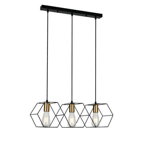 Lampa wisząca Aina dł. 57,5cm 3xE27 | czarny