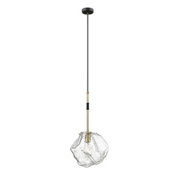 Lampa wisząca szklana do salonu śr.30 ROCK E27 40W | czarny złoty