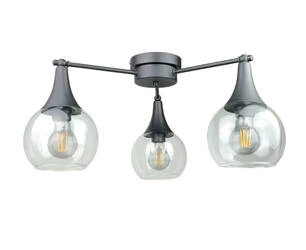 Lampa sufitowa 3xE27 STAR CLEAR BLACK