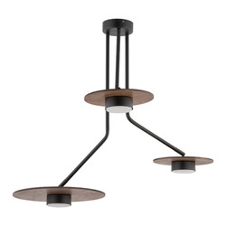 Lampa sufitowa DISK III szer. 72cm 3xGX53 | czarny/brązowy 7644