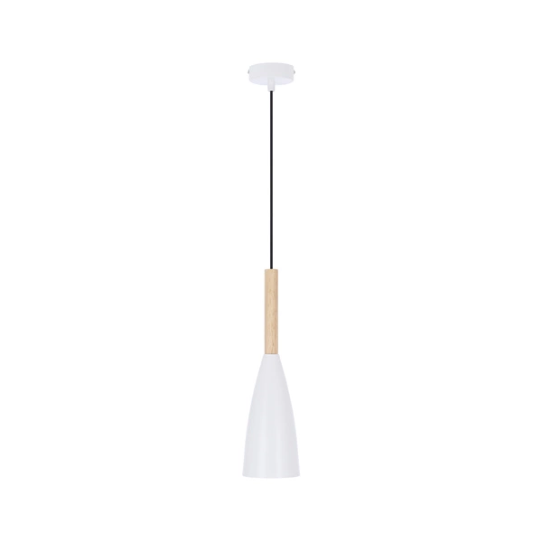 Lampa wisząca TROSA LEDEA, 50101265, biały/drewno, 1x40W E27