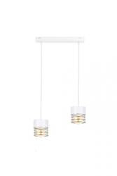 Lampa wisząca 2xE27 ROYAL WHITE/GOLD