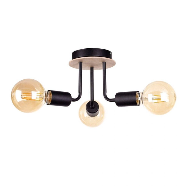 Lampa sufitowa 3xE27 LUNA WOOD BLACK