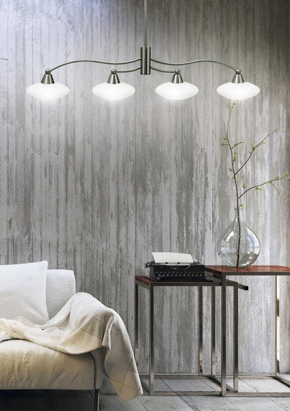 Lampa wisząca ELISA 34-05994 satyna + białe szklane klosze 4x40W G9