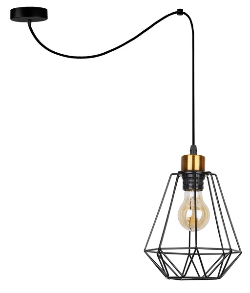 Lampa wisząca PRIMO, 31-06165, czarny/złoty, 1x60W E27