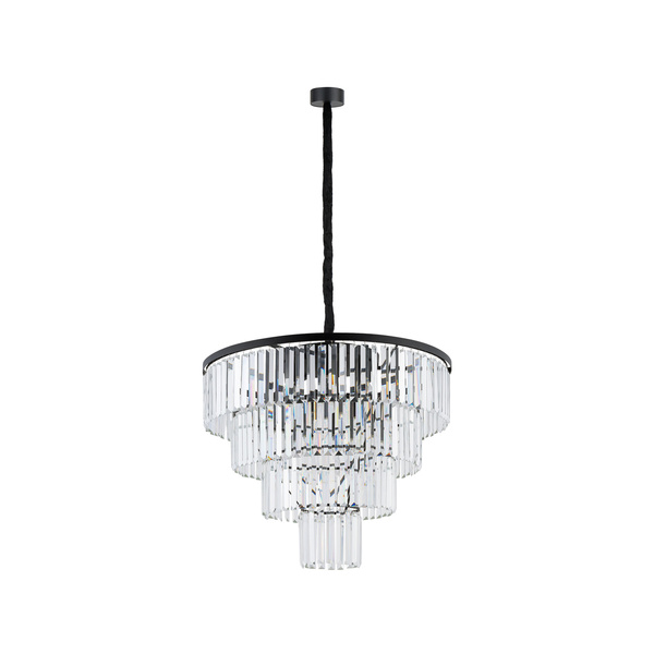 Żyrandol wiszący CRISTAL SILVER szer. 71cm 12xE14 | czarny