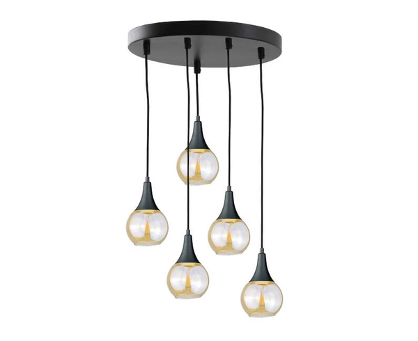 Lampa wisząca 5xE27 LACRIMA HONEY BLACK