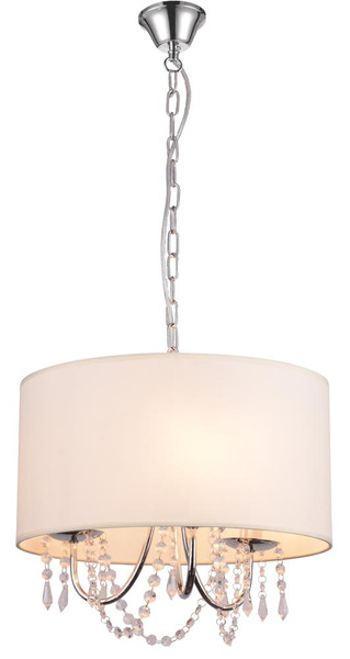 Lampa wisząca RUTI 40 cm 31-58690 chromowa z beżowym abażurem 3x40W E14