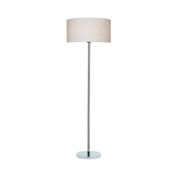 Lampa podłogowa Leila 1xE27 maks. 60W chromowany metal/przezroczysty kabel PVC/wielokolorowy papier + klosz z PCV z wzorem w kropki