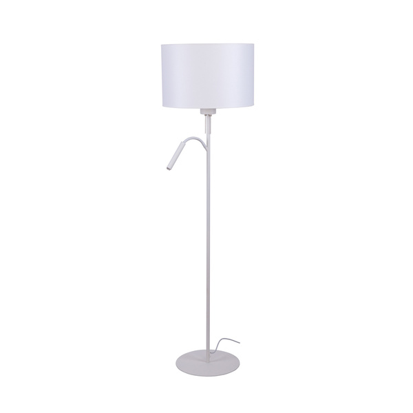 Lampa podłogowa z abażurem nowoczesna HOTEL PLUS biały śr. 47cm 9074