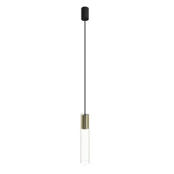 Lampa wisząca CYLINDER SOLID BRASS L wys. klosza 35cm GU10 | mosiężny 7867