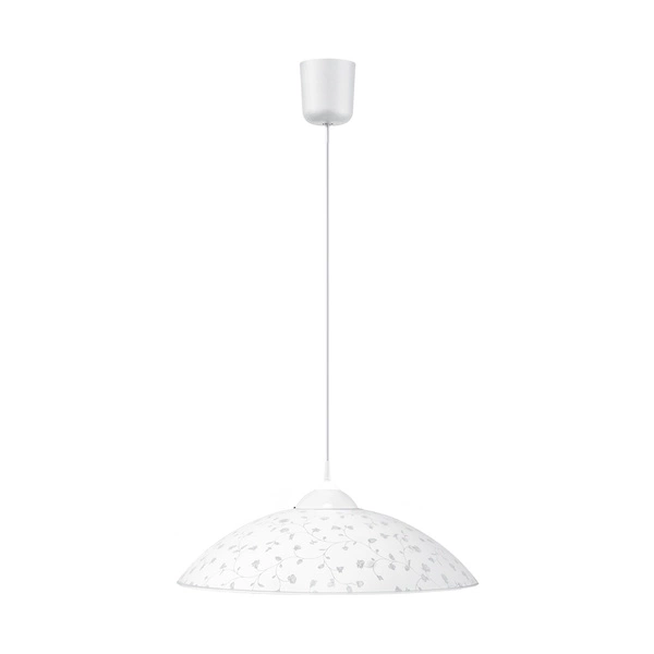 Lampa wisząca Flora 1xE27 maks. 60W biały materiał syntetyczny/biały kabel PVC/białe szkło 4044502