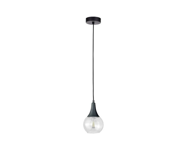 Lampa wisząca 1xE27 LACRIMA CLEAR BLACK